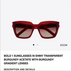Saint Laurent Bold 1 Sunglasses in Burgundy